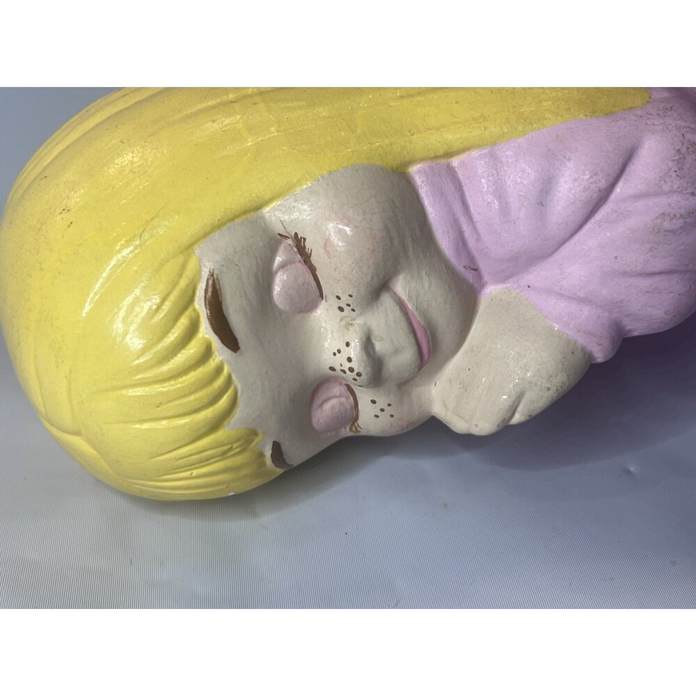 Scioto Ceramics 1977 Girl Figurine Hand Painted Pink Ceramic Collectible